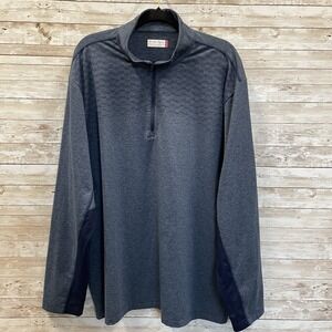 Ben Hogan Mens XXL Performance Golf Pullover Blue 1/4‎ Zip Long Sleeve Stretch